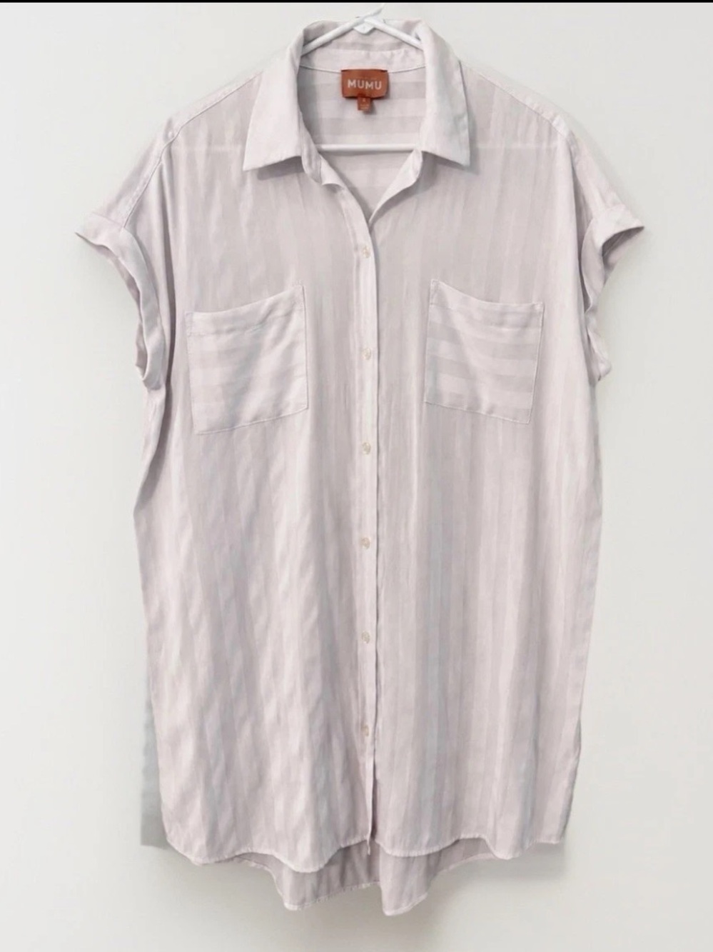 Show Me Your Mumu Martin Shirt Dress White Stripe L Coastal Casual